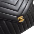 CHANEL 1991-1994 Black Lambskin Chevron Letter Flap Small Online Sale