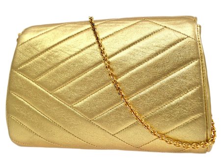 CHANEL 1991-1994 Christal & Gold CC Diagonal Evening Bag Online Hot Sale