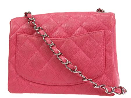 CHANEL * 2006-2008 Classic Square Flap Mini 17 SHW Pink Caviar Online now