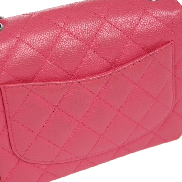 CHANEL * 2006-2008 Classic Square Flap Mini 17 SHW Pink Caviar Online now