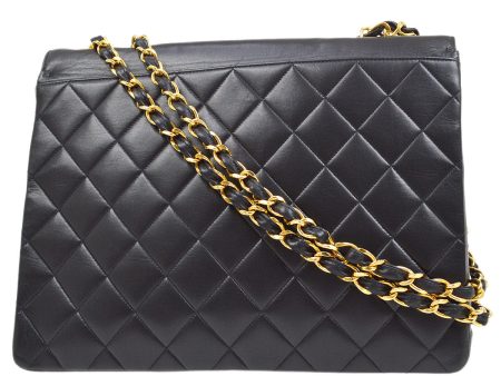 CHANEL 1991-1994 CC Flap Maxi Black Lambskin Cheap