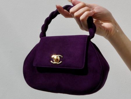 CHANEL * 1996-1997 Handbag Purple Suede Online Sale