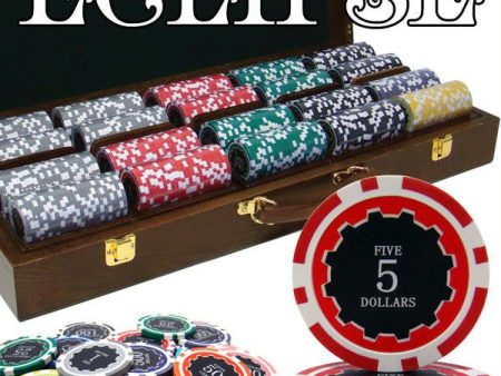 500 Ct Custom Breakout Eclipse 14G Poker Chip Set - Walnut Hot on Sale