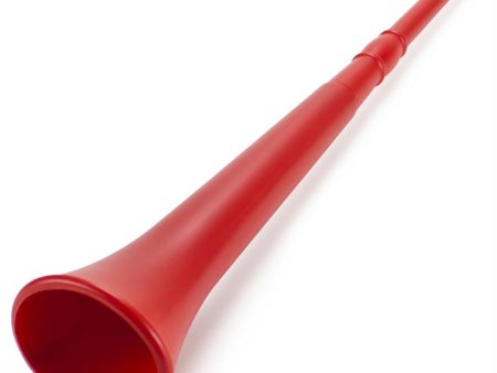 Red 26in Plastic Vuvuzela Stadium  Horn, Collapses to 14in For Discount