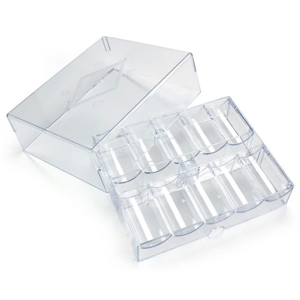 200 Ct Acrylic Chip Tray WITH Lid Online now