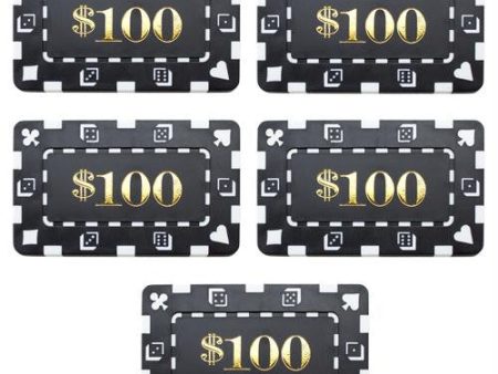 5 Denominated Poker Plaques Black $100 Online Hot Sale