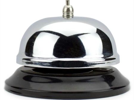 10cm Chrome Service Bell with Black Base Sale