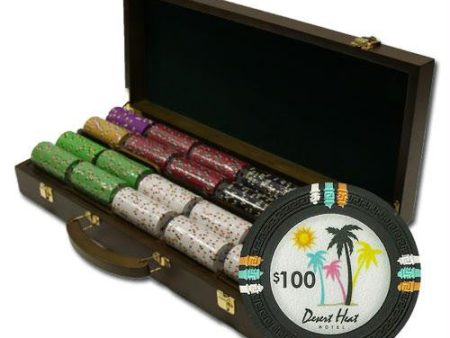 500Ct Custom ClaysmithGaming  DesertHeat  Chip Set in Walnut For Cheap