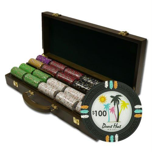 500Ct Custom ClaysmithGaming  DesertHeat  Chip Set in Walnut For Cheap