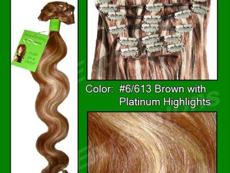 #6-613 Chestnut Brown w- Platinum Highlights - Body Wave Cheap