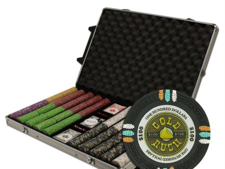 1000Ct Claysmith Gaming  Gold Rush  Chip Set in Rolling Case For Sale