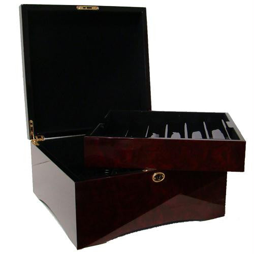 750 Ct Glossy Wooden Mahogany Case For Discount