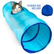 36  Blue Krinkle Cat Tunnel with Peek Hole and Storage Bag For Sale