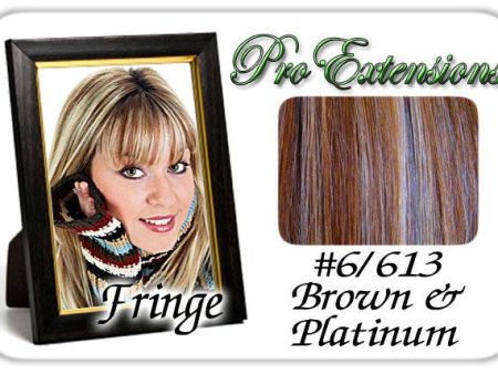 #6-613 Chestnut Brown & Platinum Highlights Clip In Bangs For Cheap