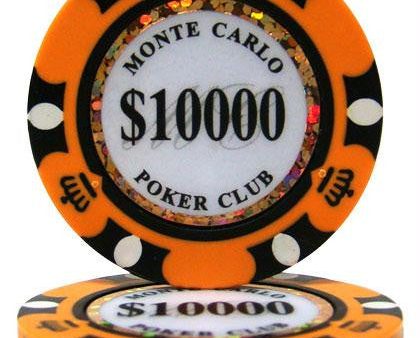 $10,000 Monte Carlo 14 Gram Poker Chips Sale