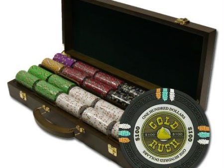 500Ct Claysmith Gaming  Gold Rush  Chip Set in Walnut Case For Sale