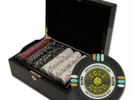 500Ct Claysmith Gaming  Gold Rush  Chip Set in Mahogany Case Hot on Sale