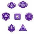 7 Die Polyhedral Dice Set  in Velvet Pouch-Opaque Purple For Cheap