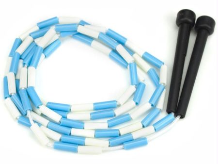 Blue and White 7-foot jump rope with plastic segmentation Cheap