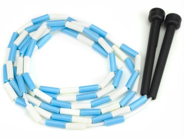 Blue and White 7-foot jump rope with plastic segmentation Cheap