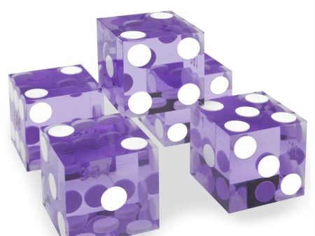 (5) New Violet 19mm Precision Dice w-Matching Serial #s on Sale