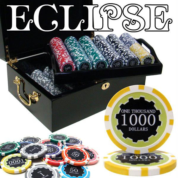 500 Ct Pre-Packaged Eclipse 14G Poker Chip Set - Mahogany Cheap