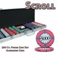 500 Ct Custom Breakout Scroll Chip Set - Aluminum Case For Sale