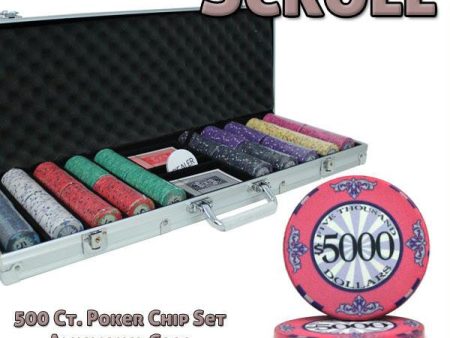 500 Ct Custom Breakout Scroll Chip Set - Aluminum Case For Sale