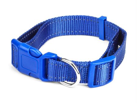 Large Blue Adjustable Reflective Collar Online now