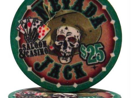 $25 Nevada Jack 10 Gram Ceramic Poker Chip For Discount