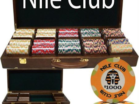 500 Ct Custom Breakout Nile Club Chip Set - Walnut Case For Discount