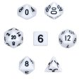 7 Die Polyhedral Dice Set  in Velvet Pouch- Opaque White Supply