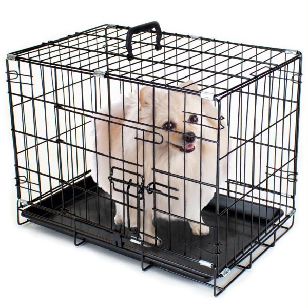 18  EXTRA SMALL Folding Metal Pet Crate with Removable Liner For Discount